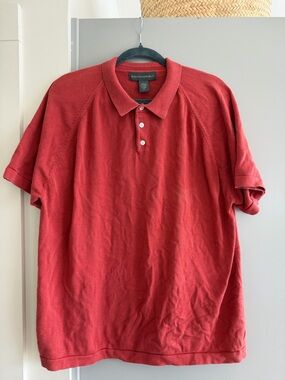 Banana Republic Men's Brick Red Polo Shirt